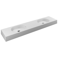 Arki 1800mm Matte White Wall Hung Double Basin with Overflow